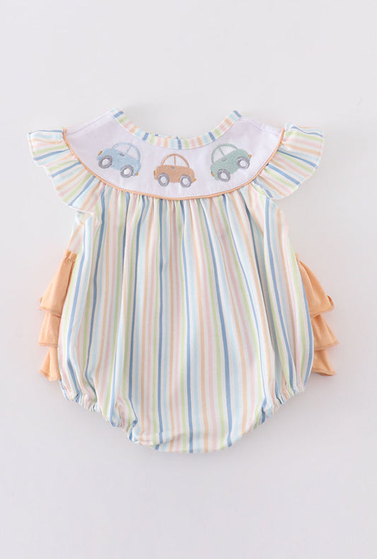 Stripe car Embroidery Girl’s Bubble