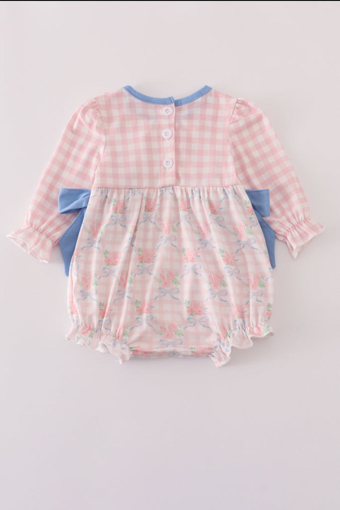 Pink Floral Print Ruffle Girl’s Bow Bubble