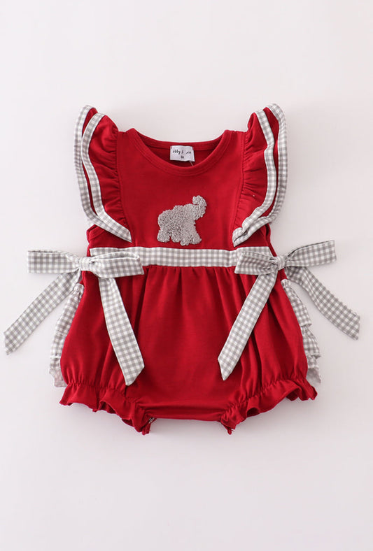 Alabama Elephant French Knot Ruffle Girl’s Bubble