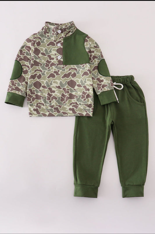 Camouflage Print Boy’s Pants Set
