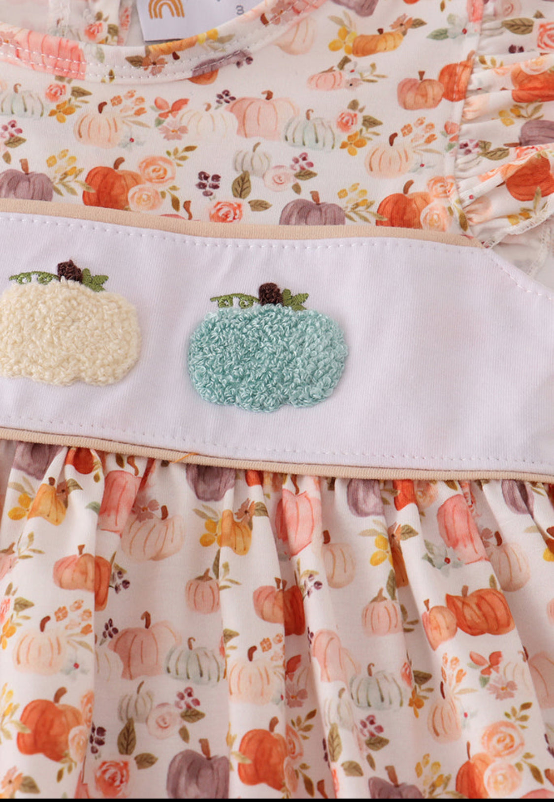 Beige French Knot Ruffle Girl’s Bubble