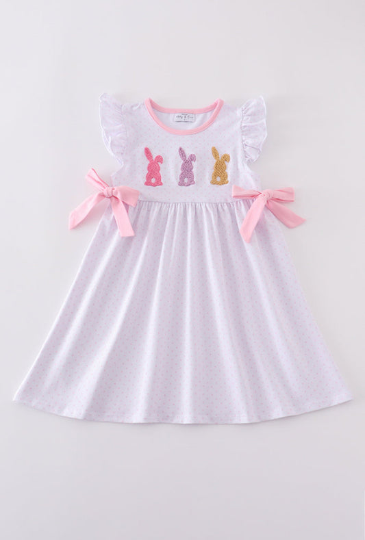 Girl’s Premium Pink Bunny Bow Dress