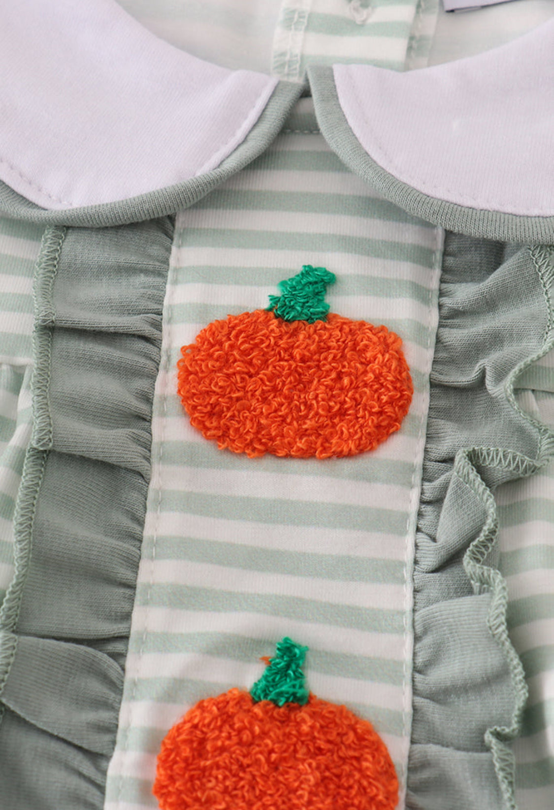 Sage Stripe French Knot Girl’s Bloomer Set