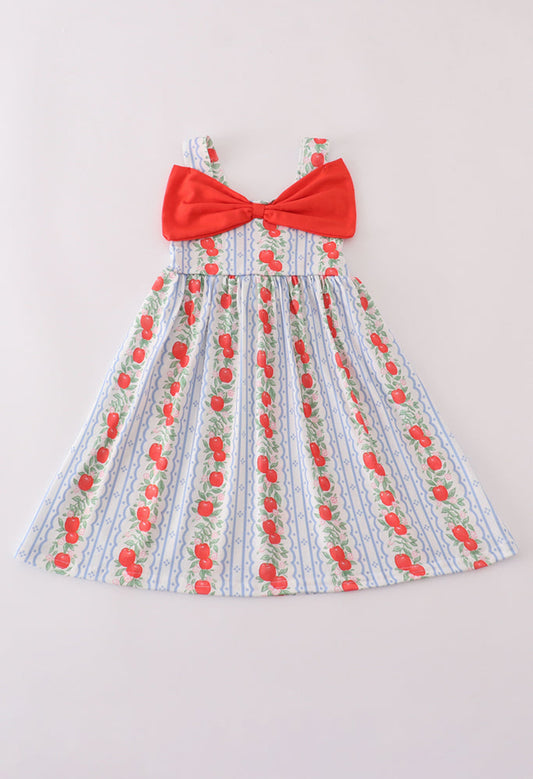 Apple Print Bow Dress