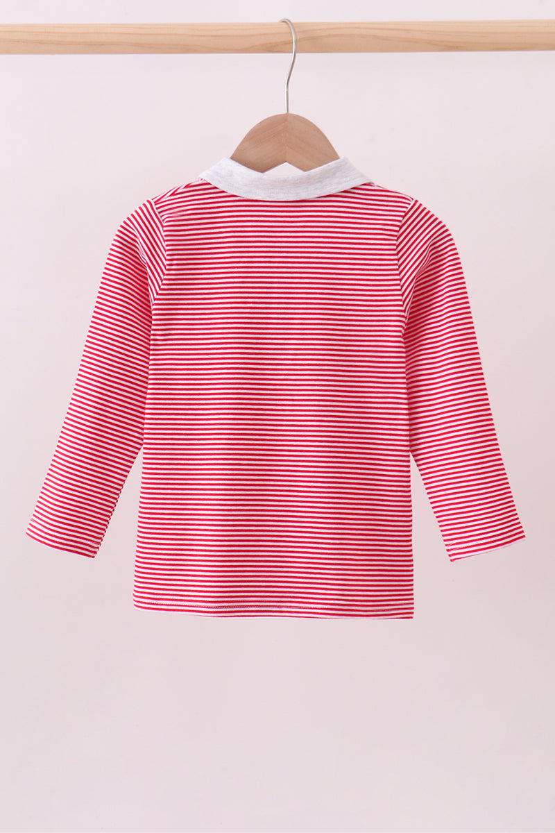 Premium Red Tennessee stripe elephant embroidery button down shirt