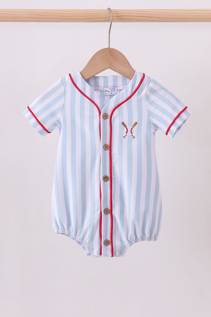 Blue baseball stripe bubble