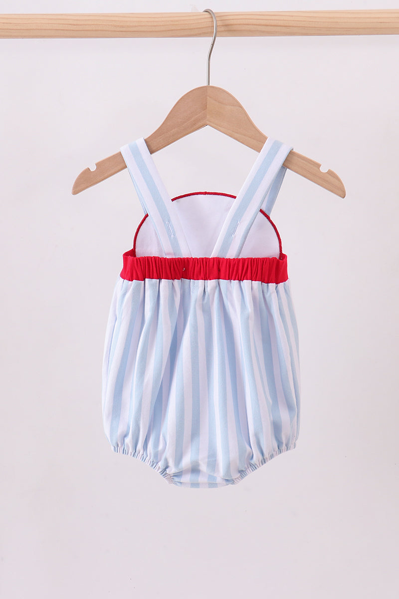 Blue baseball applique bubble