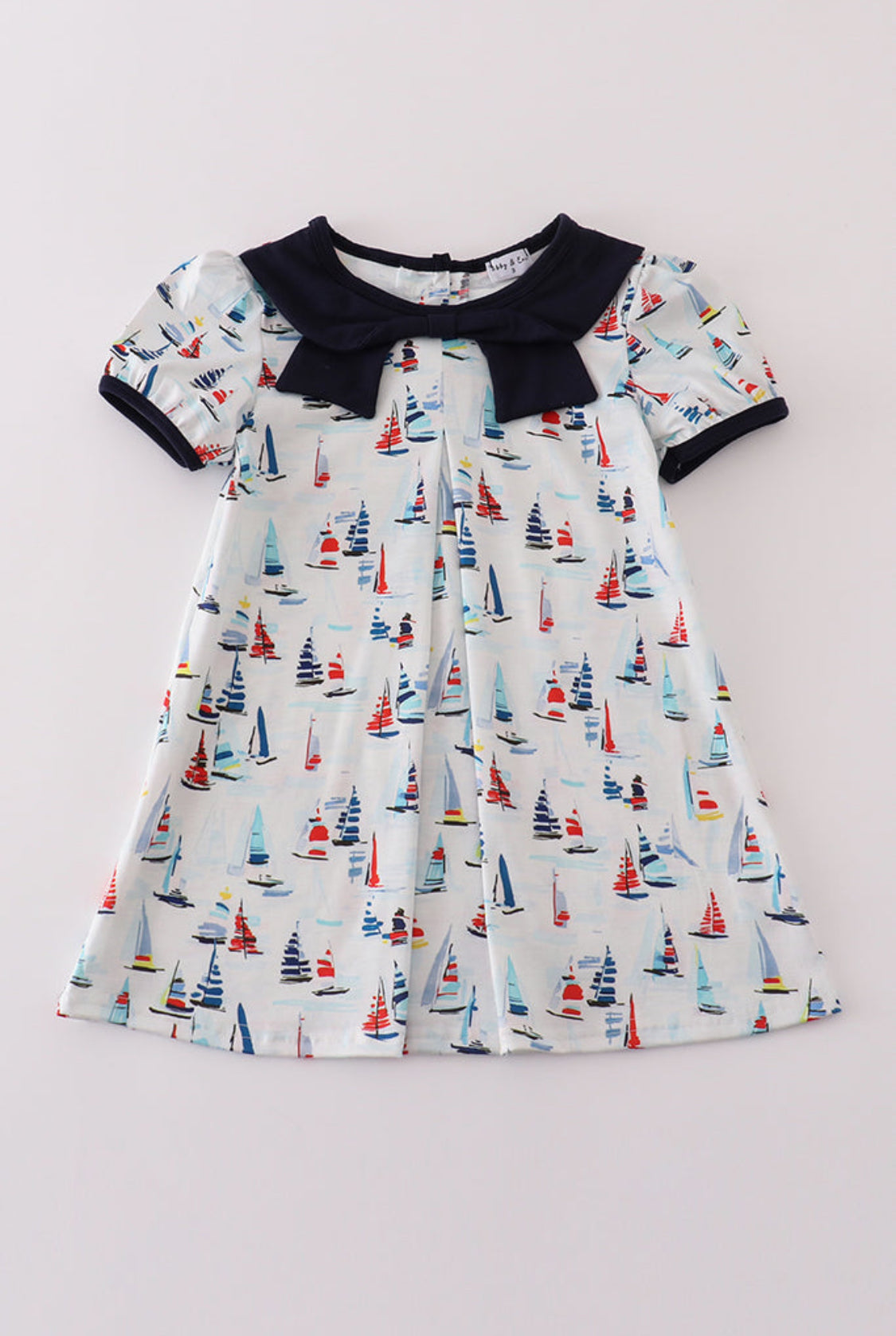 Navy Sailboat Print Girl’s Dress