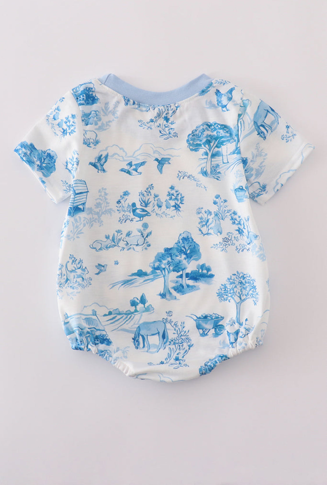 Blue Farm Print Pocket Boy’s Bubble