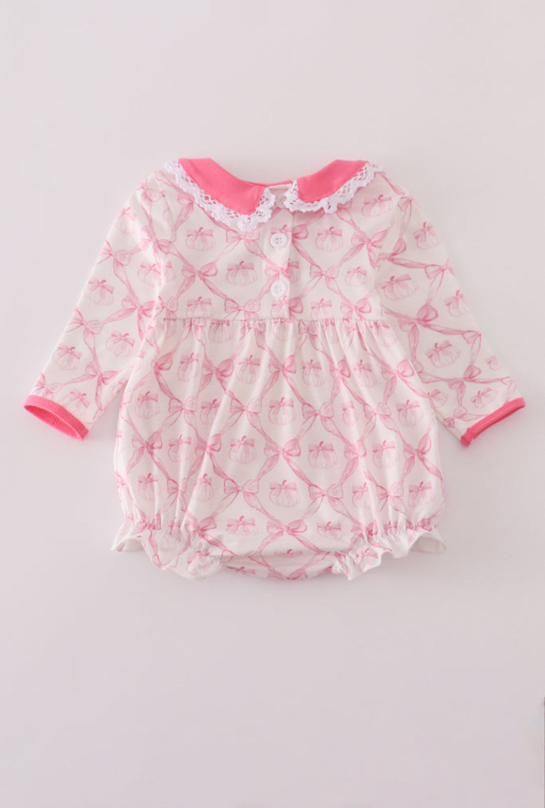 Pink Bow Tie Pumpkin Print Girl’s Bubble