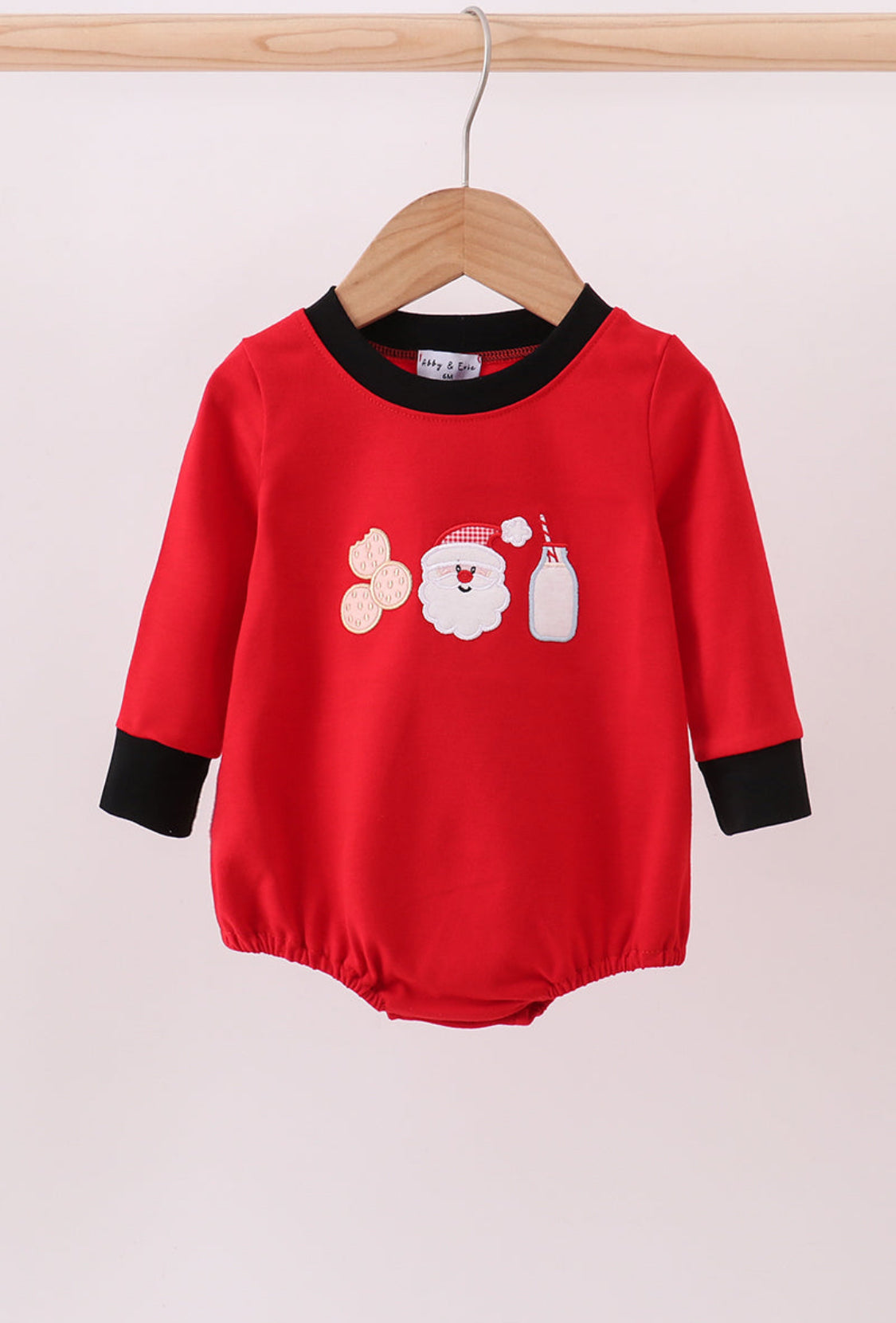 Red Santa Claus Biscuit Milk Appliqué Boy’s Bubble