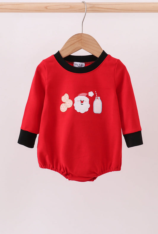 Red Santa Claus Biscuit Milk Appliqué Boy’s Bubble