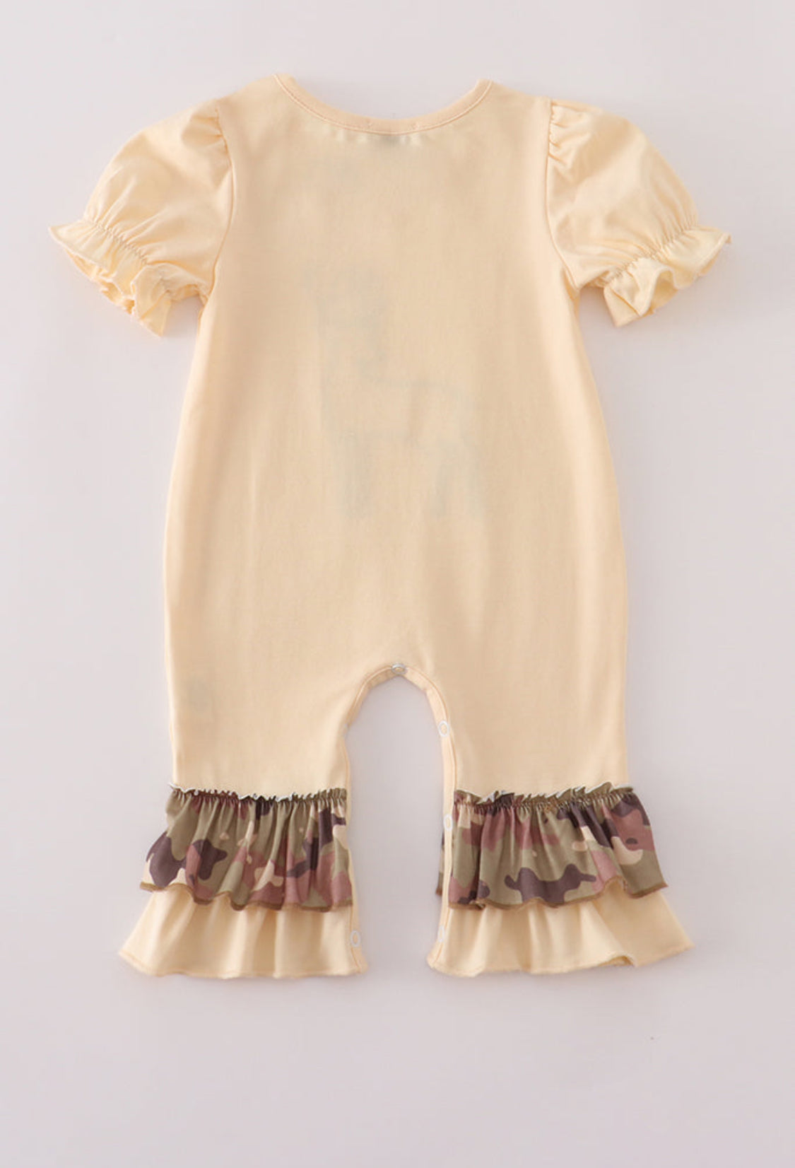Camouflage Deer Appliqué Girl Ruffle Romper
