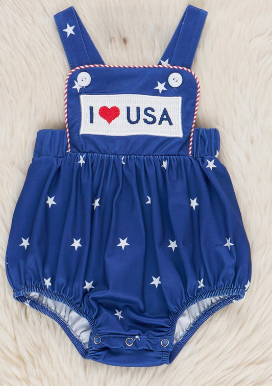 USA Love Smocked Boy’s Bubble