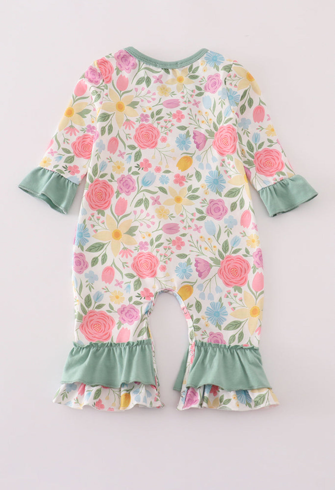 Floral Print Ruffle Girl’s Romper