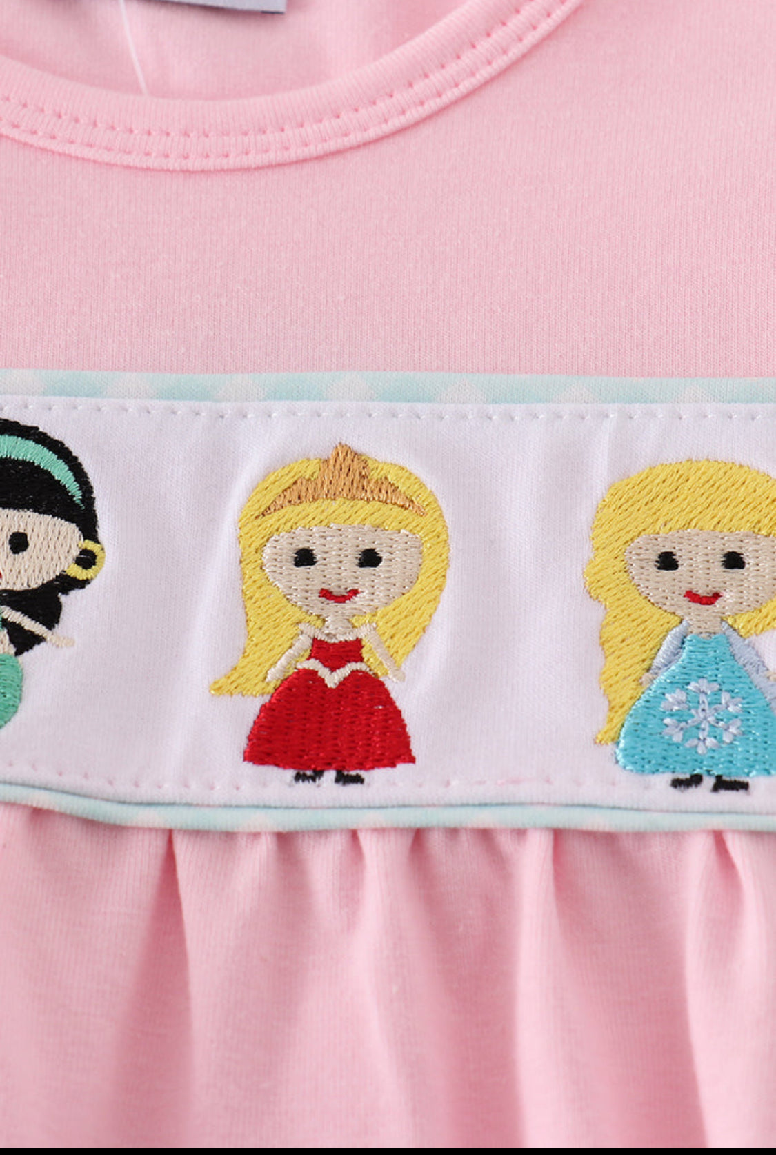 Pink Princess Embroidery Girl’s Short Set