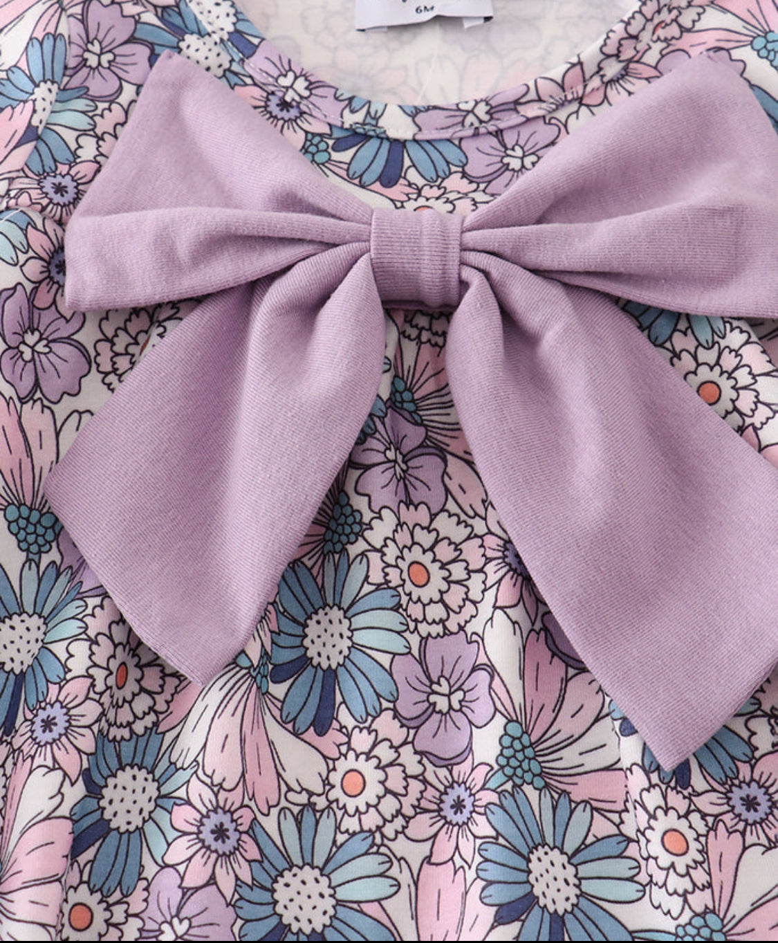 Purple Floral Bow Girl Bubble