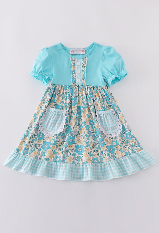Blue Aqua Meadow Girl’s Dress