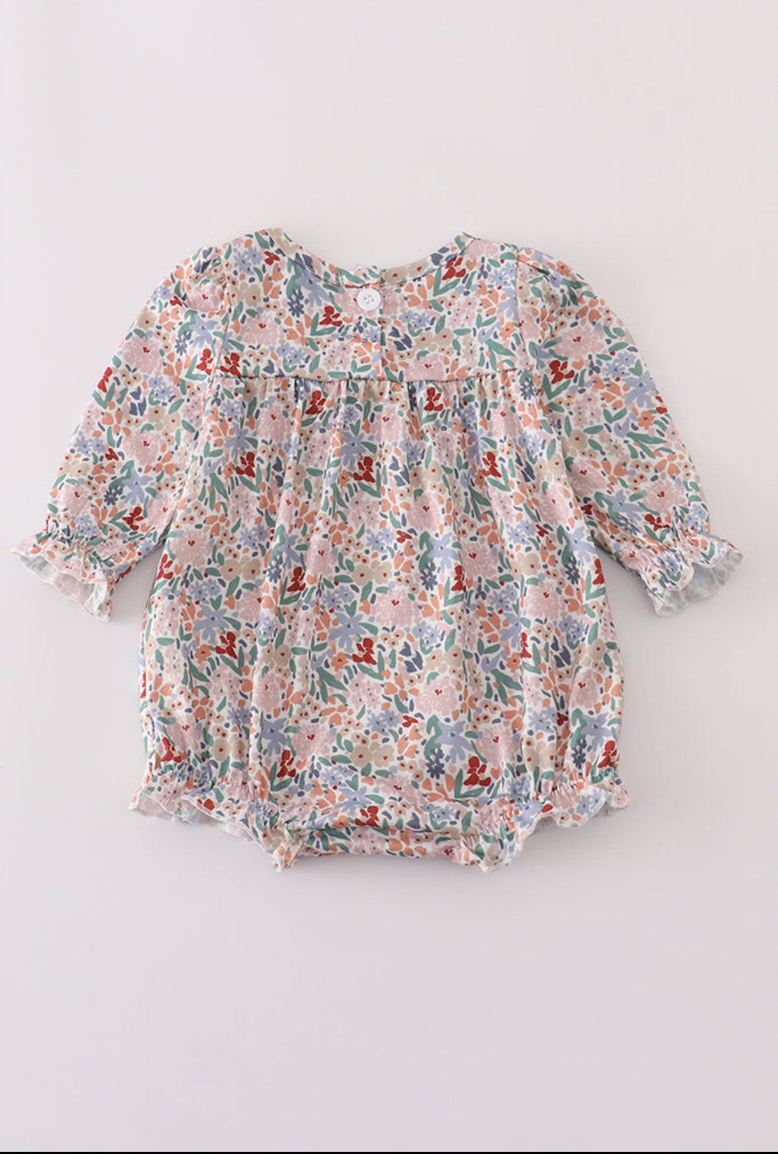 Blue Floral Print Ruffle Girl’s Bubble