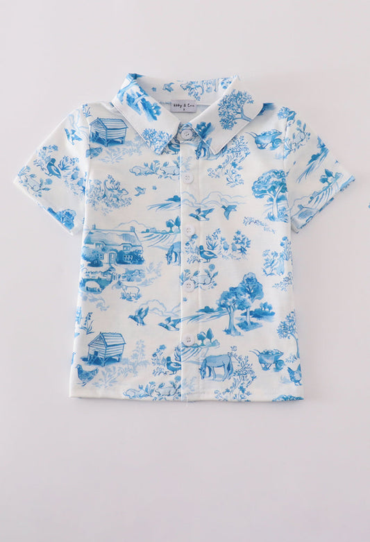 Blue Farm Button down Boy’s shirt