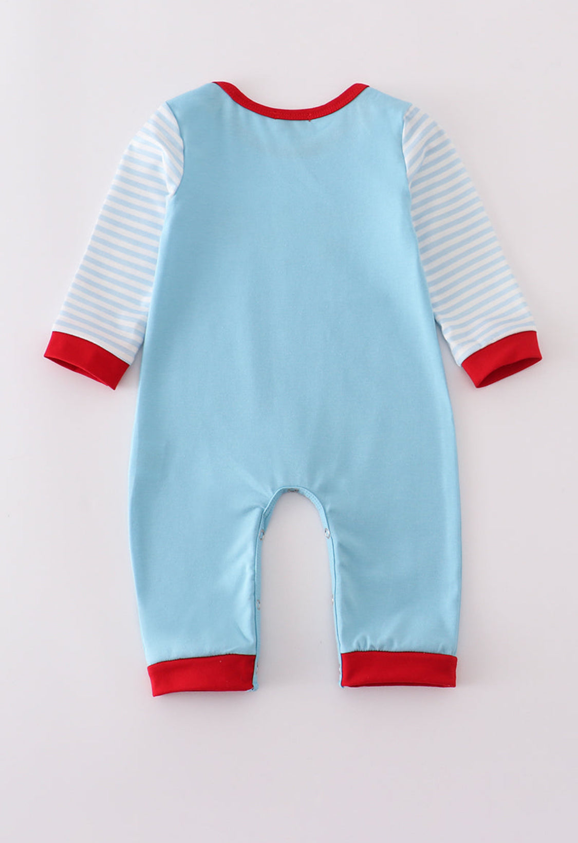 Blue Deer Tree Santa Embroidery Boy’s Romper