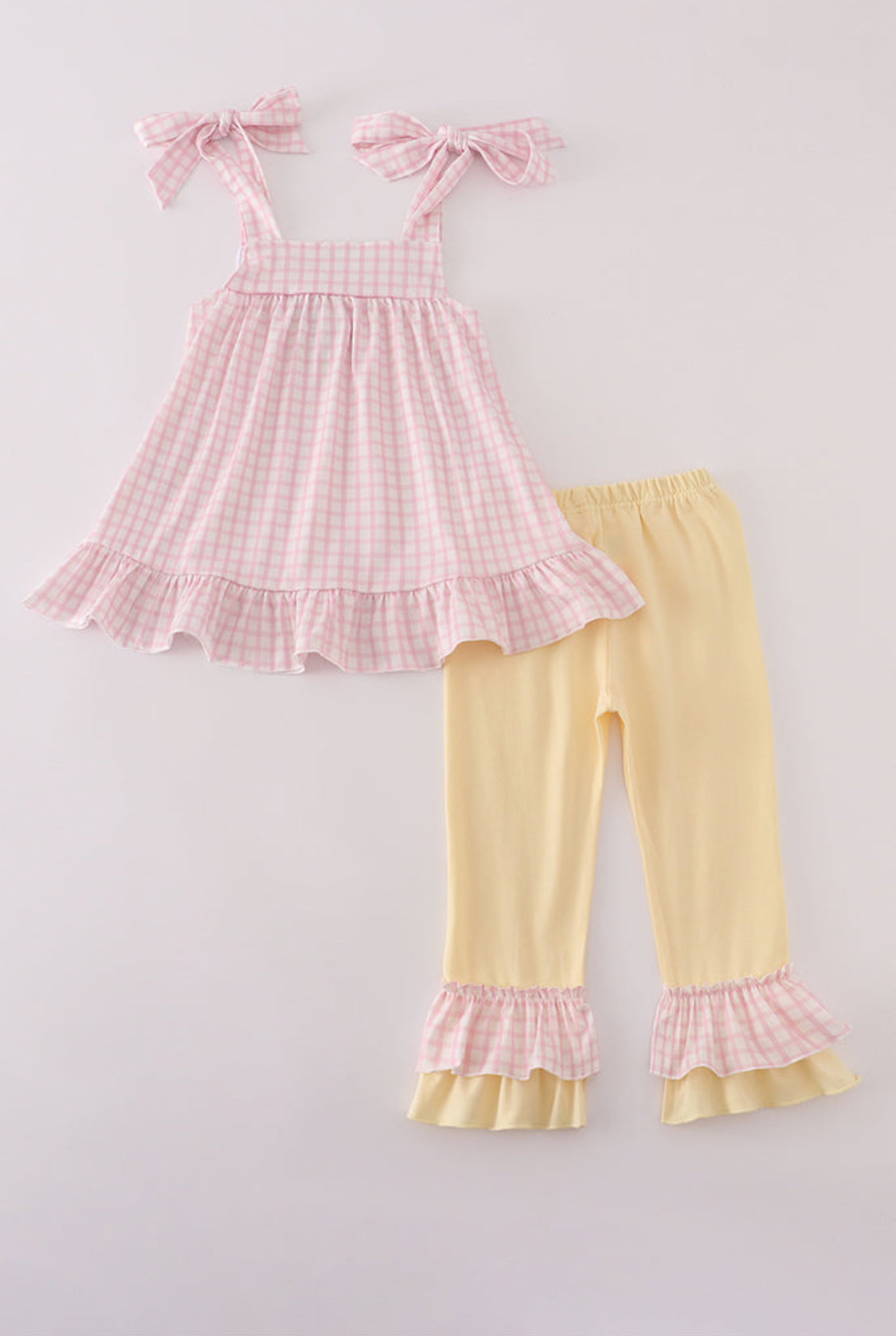 Pink Puppy Embroidery Ruffle Girl’s Pants Set