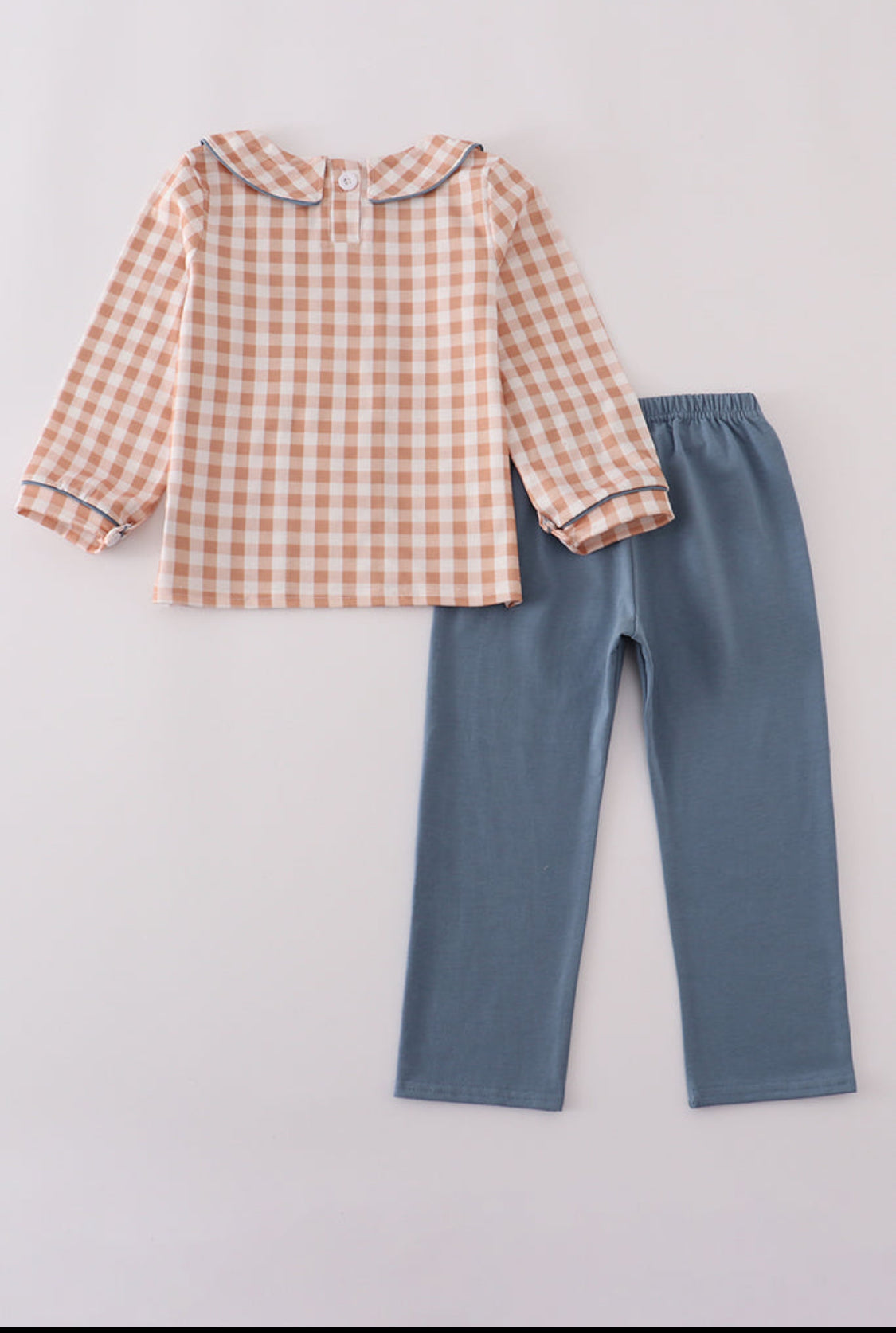 Orange Gingham Boy’s Pants Set