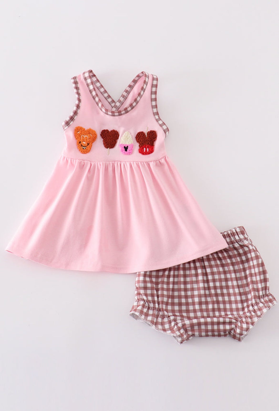 Girl’s Pink Character Ice Cream French Knot Girl’s Bloomer Set