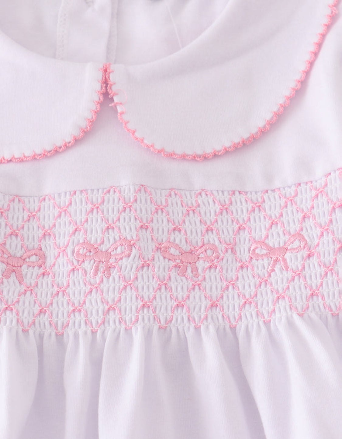 Pink Bow Smocked Girl’s Pants Set