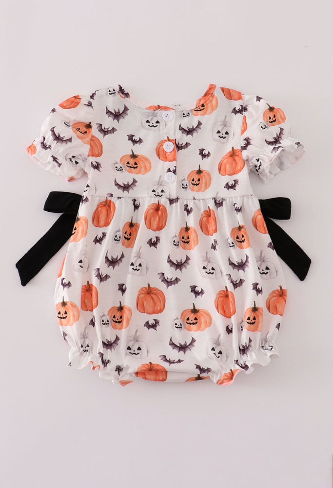 Black Pumpkin Print Ruffle Girl’s Bubble
