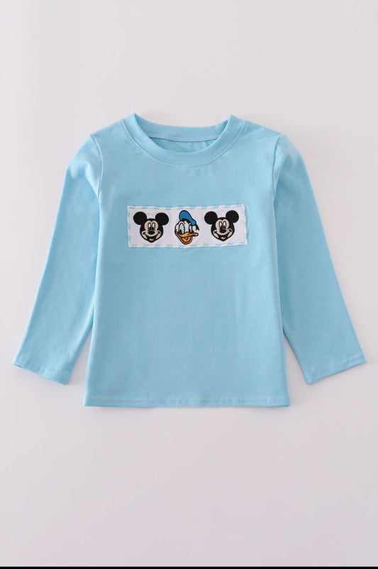 Blue Character Embroidery Boy’s Top