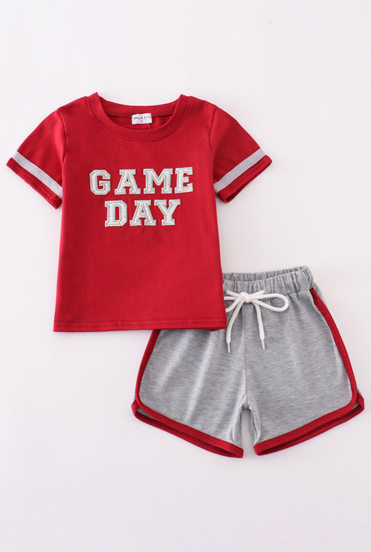Maroon Alabama GAME DAY Glitter Girl’s Short Set