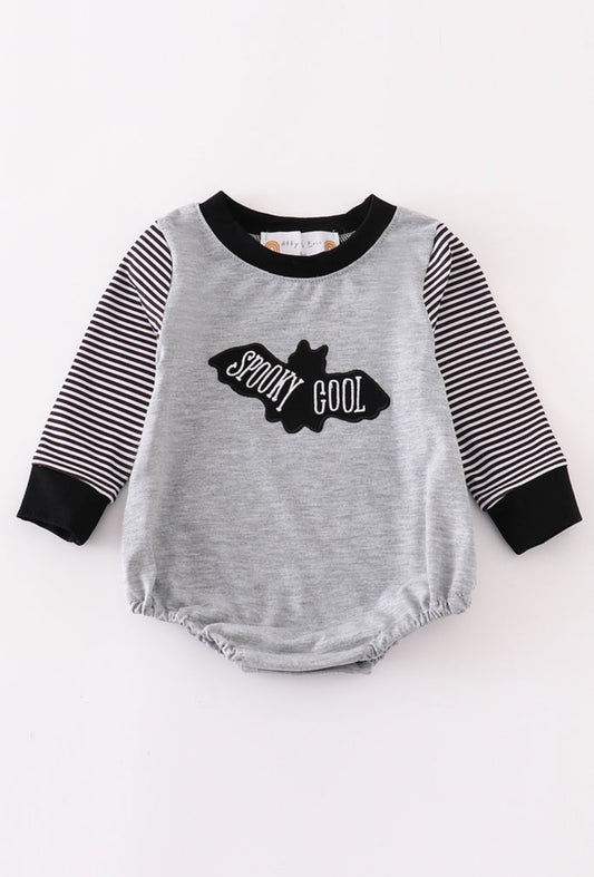 Grey Stripe Halloween Spooky Cool Boy Bubble