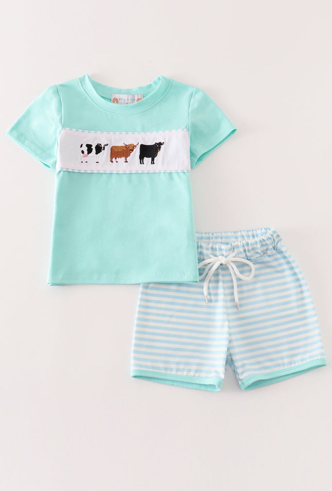 Sky Cow Embroidery Boy Set