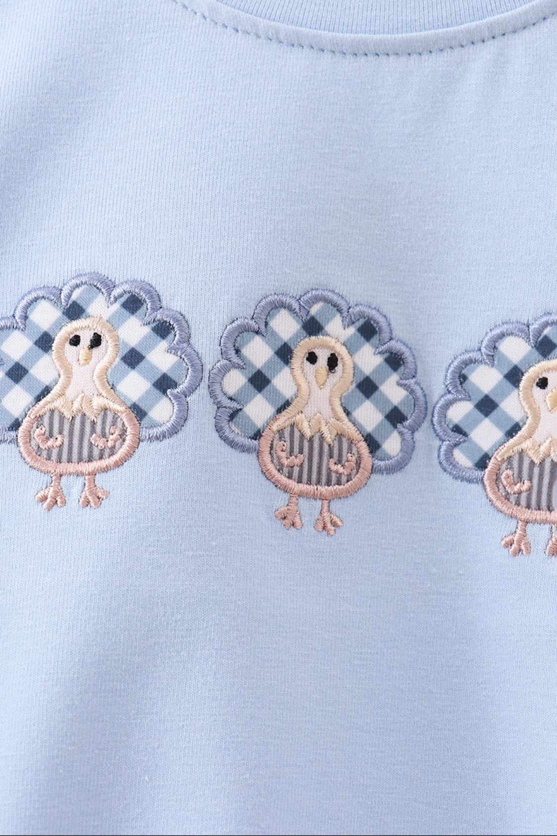 Blue Turkey Embroidery Boy’s Bubble