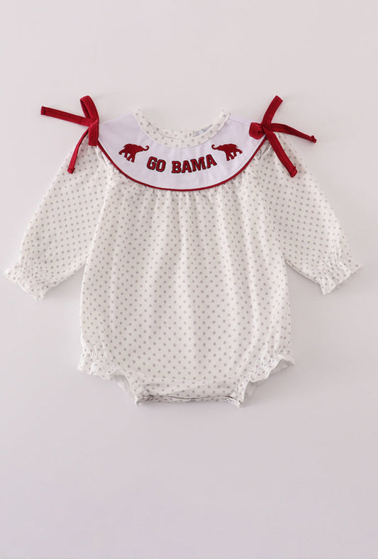 Maroon Alabama Embroidery Dot Girl’s Bubble