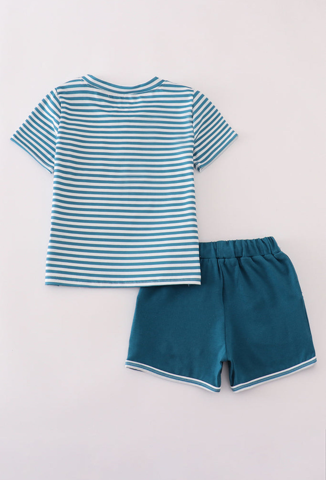 Teal Stripe Pocket Boy’s Short Set