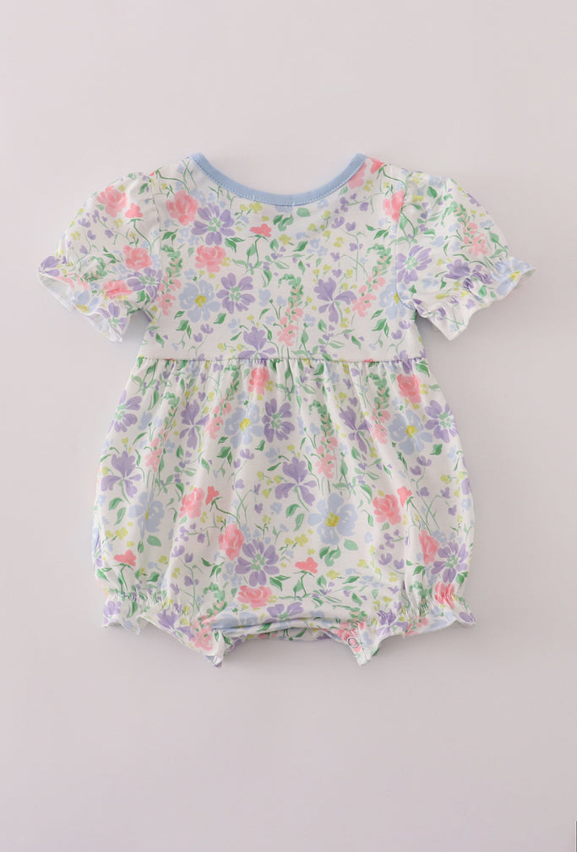 Floral Print Crayon Apple Embroidery Girl’s Bubble