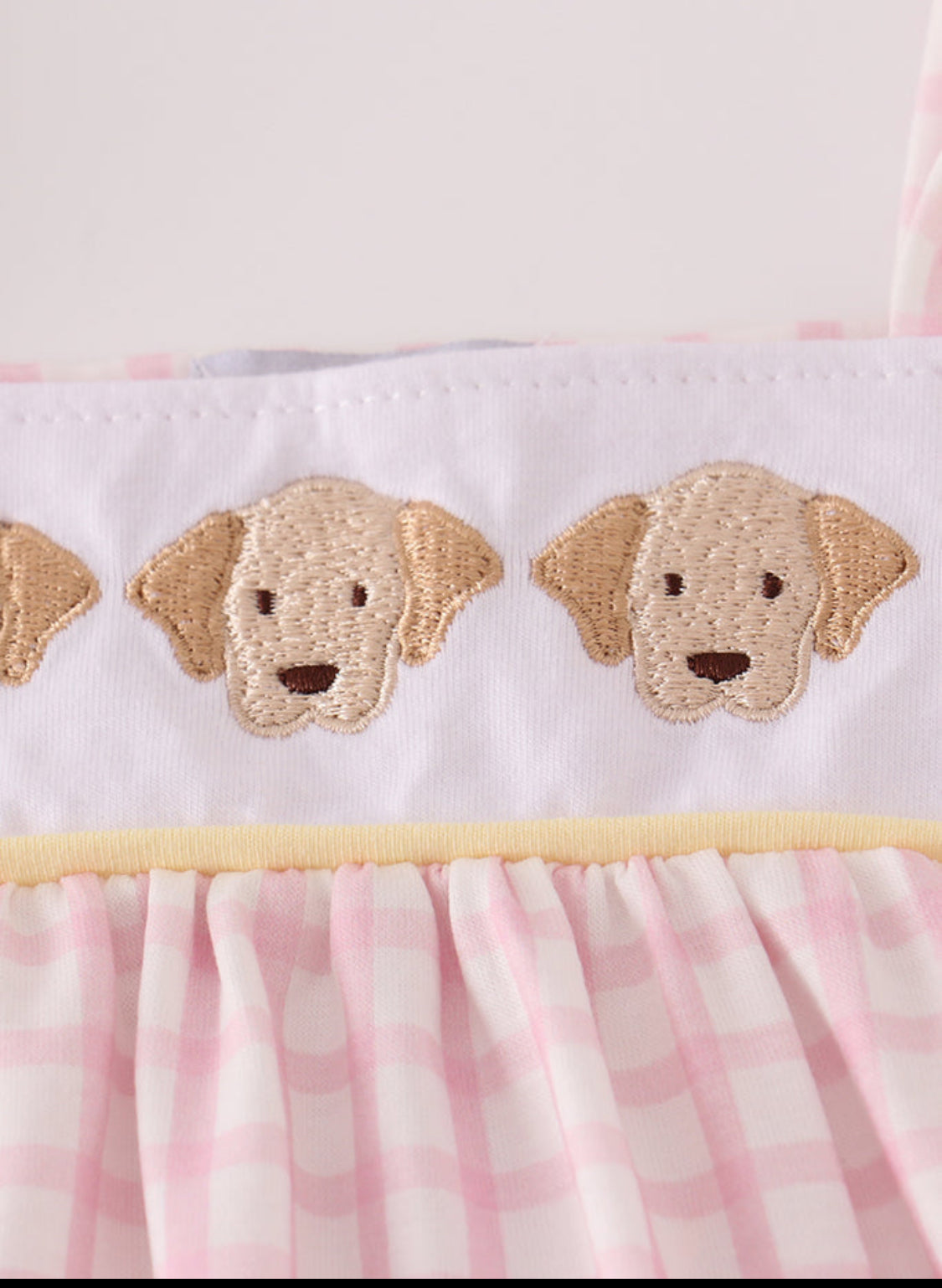 Pink Puppy Embroidery Ruffle Girl’s Pants Set