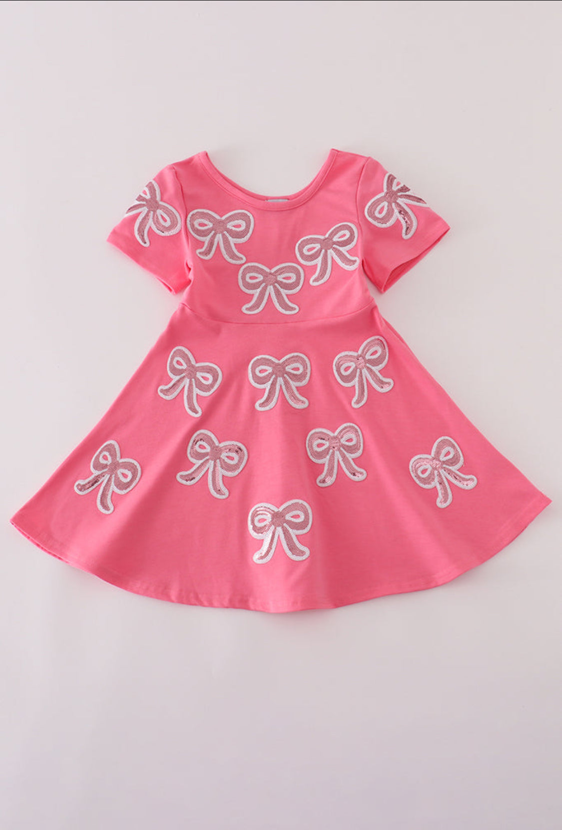 Pink Bow Sequin Girl’s Dress