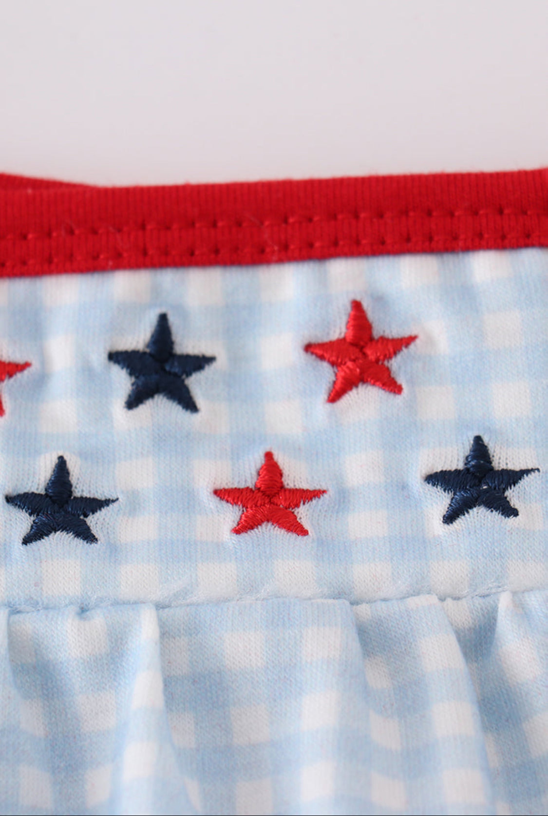 Gingham Star Embroidery Girl’s Dress