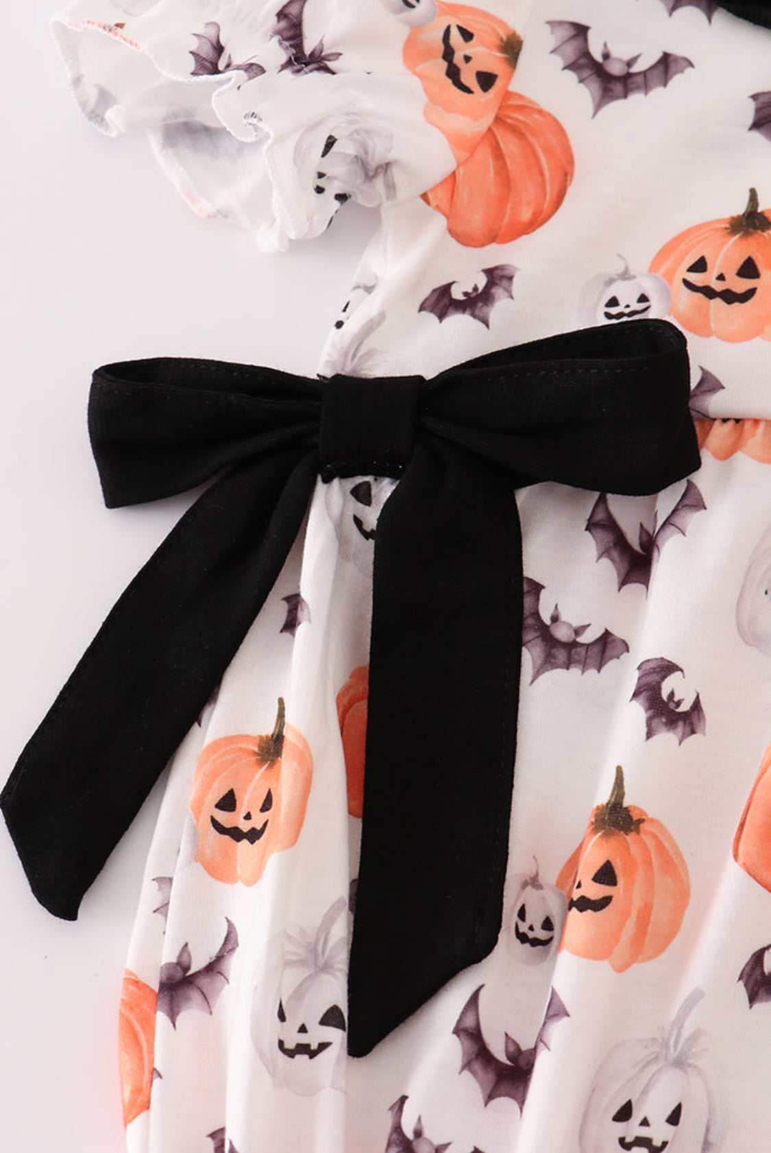 Black Pumpkin Print Ruffle Girl’s Bubble