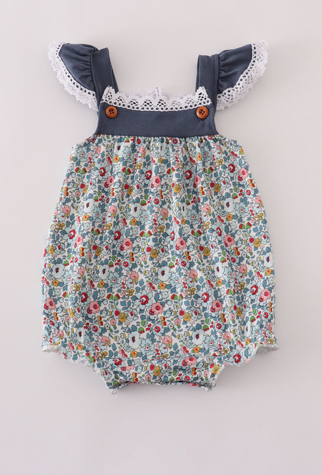 Blue Meadow Charm Lace Girl’s Ruffle Bubble