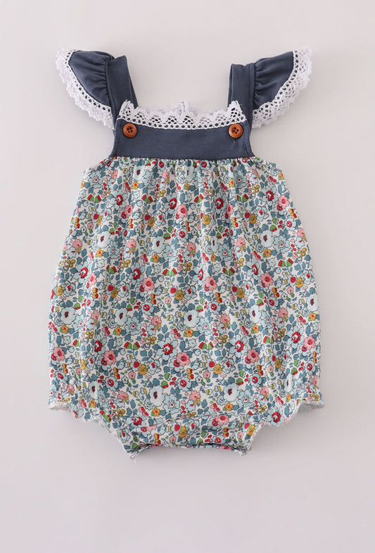 Blue Meadow Charm Lace Girl’s Ruffle Bubble