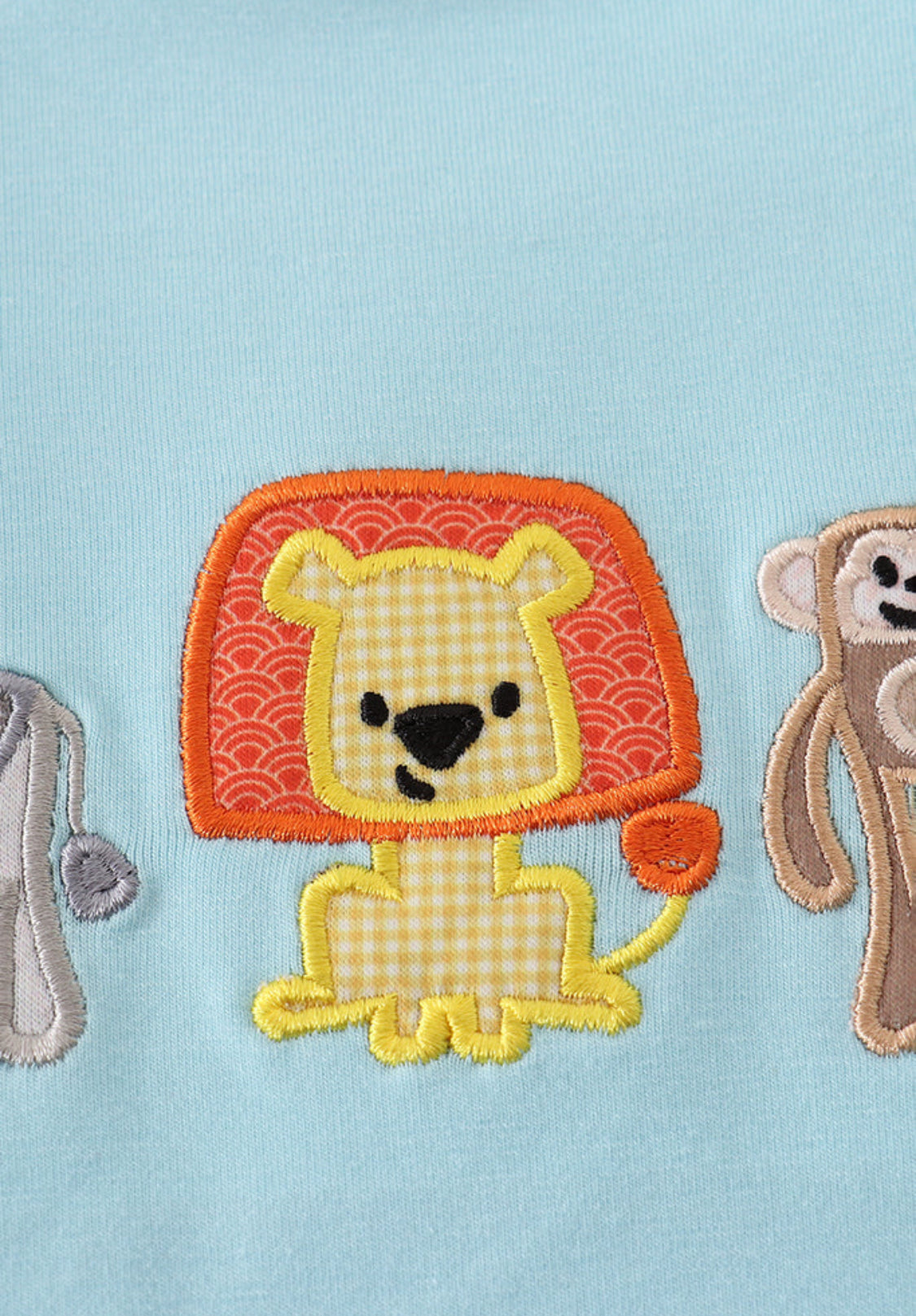 Blue Animals Appliqué Boy’s Short Set