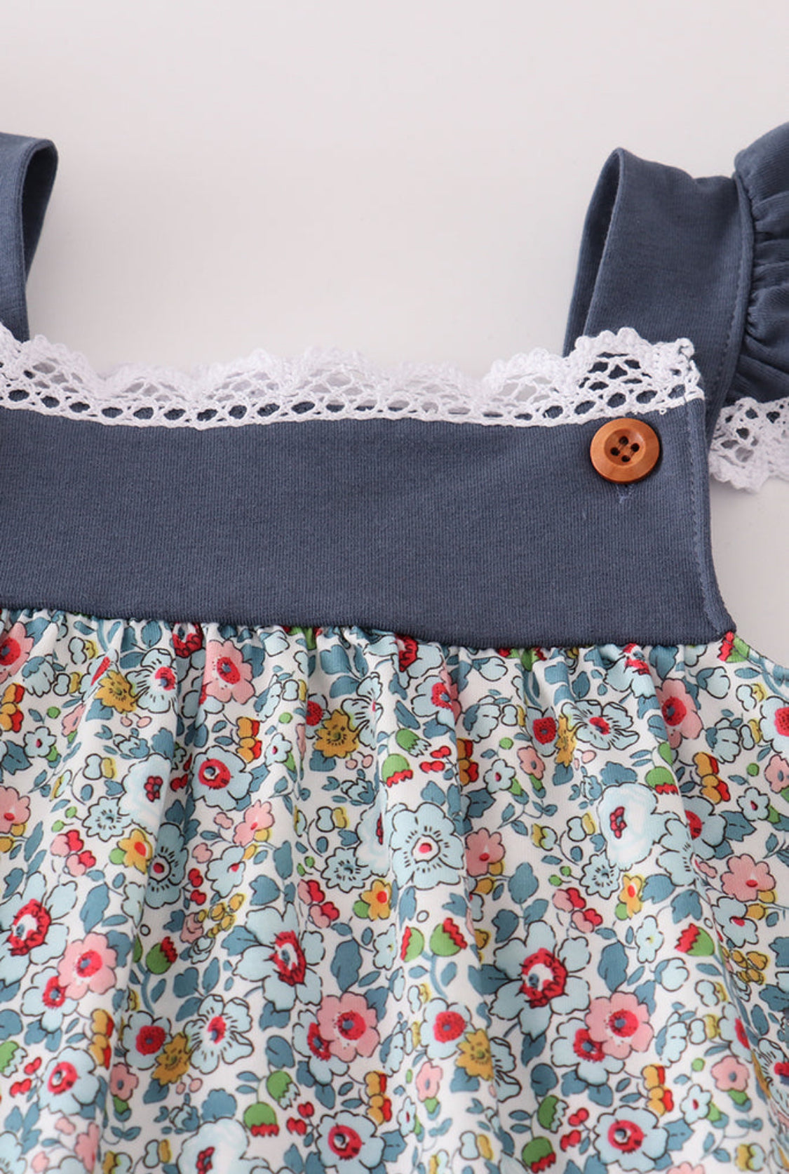 Blue Meadow Charm Lace Girl’s Ruffle Pant Set