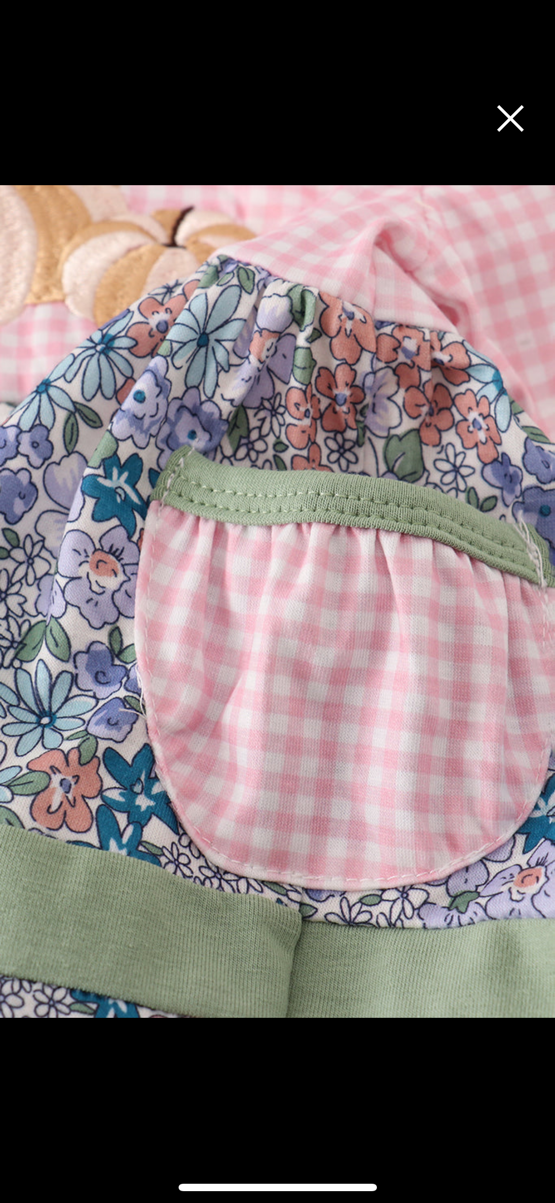 Blue Floral Pumpkin Embroidery Ruffle Girl’s Bloomer Set
