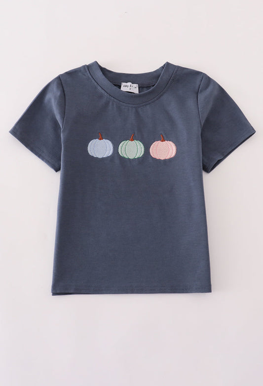 Blue Embroidery Unisex Top