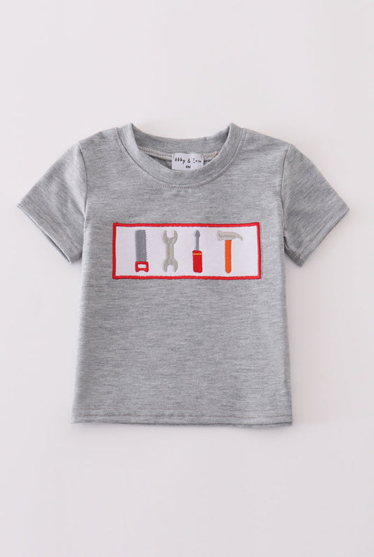 Boy’s Grey Tool Embroidered Shirt