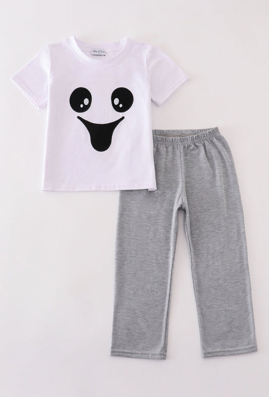 White Spooky Ghost Boy Pants Set